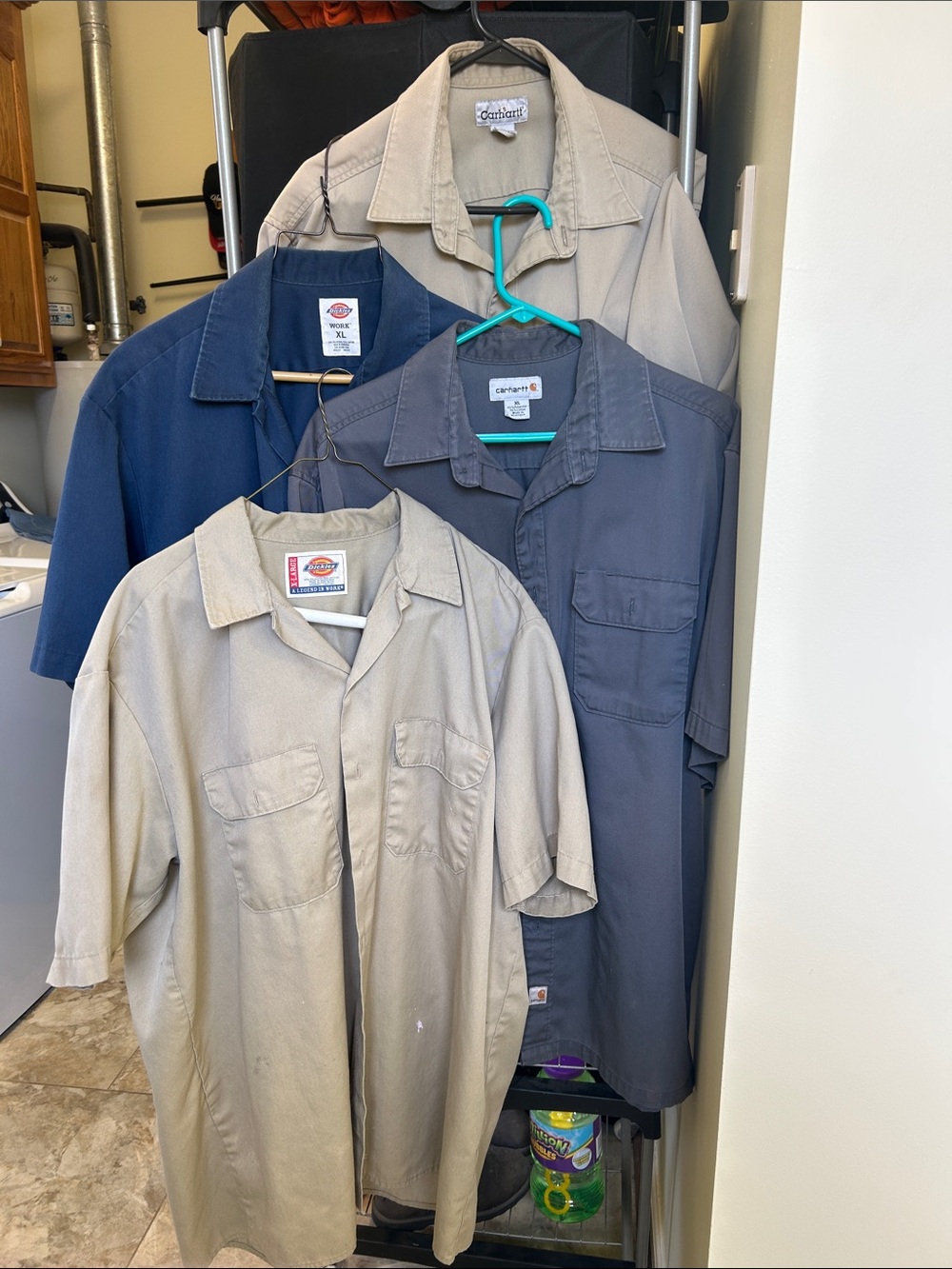 Dickies Short Sleeve Work Shirts in Beige, Navy & Gray - 4-Pack Look